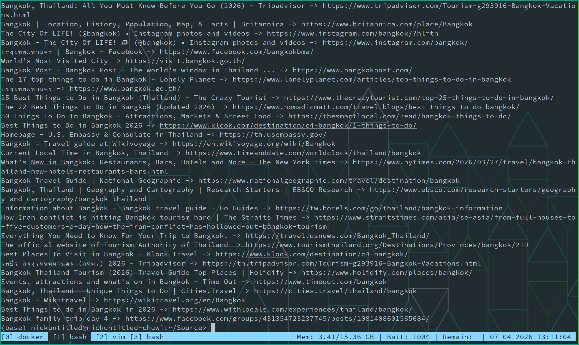 SearXNG search results
